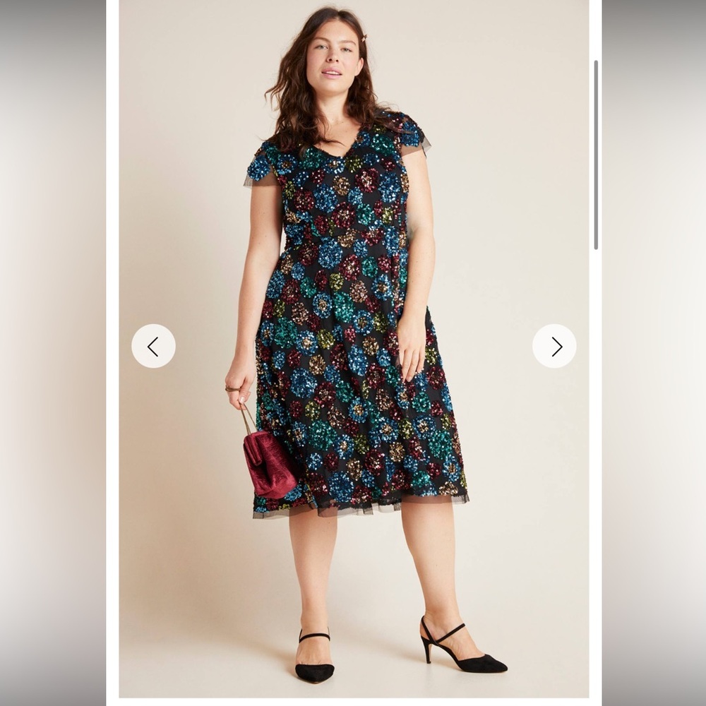 Eva Franco Glenna Sequined Midi Dress